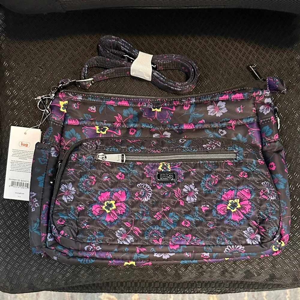 Lug Shimmy SE Crossbody Bag NEW with tags in boho floral black